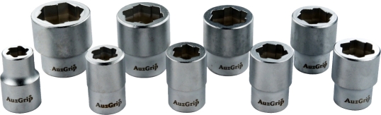 AUZGRIP - 9 PC 3/8''SQ. DR. BOLT EXTRACTOR SOCKET SET METRIC